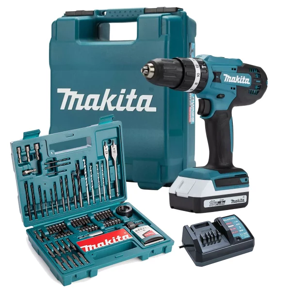 Makita 18V Combi Hammer Drill & Bit Set