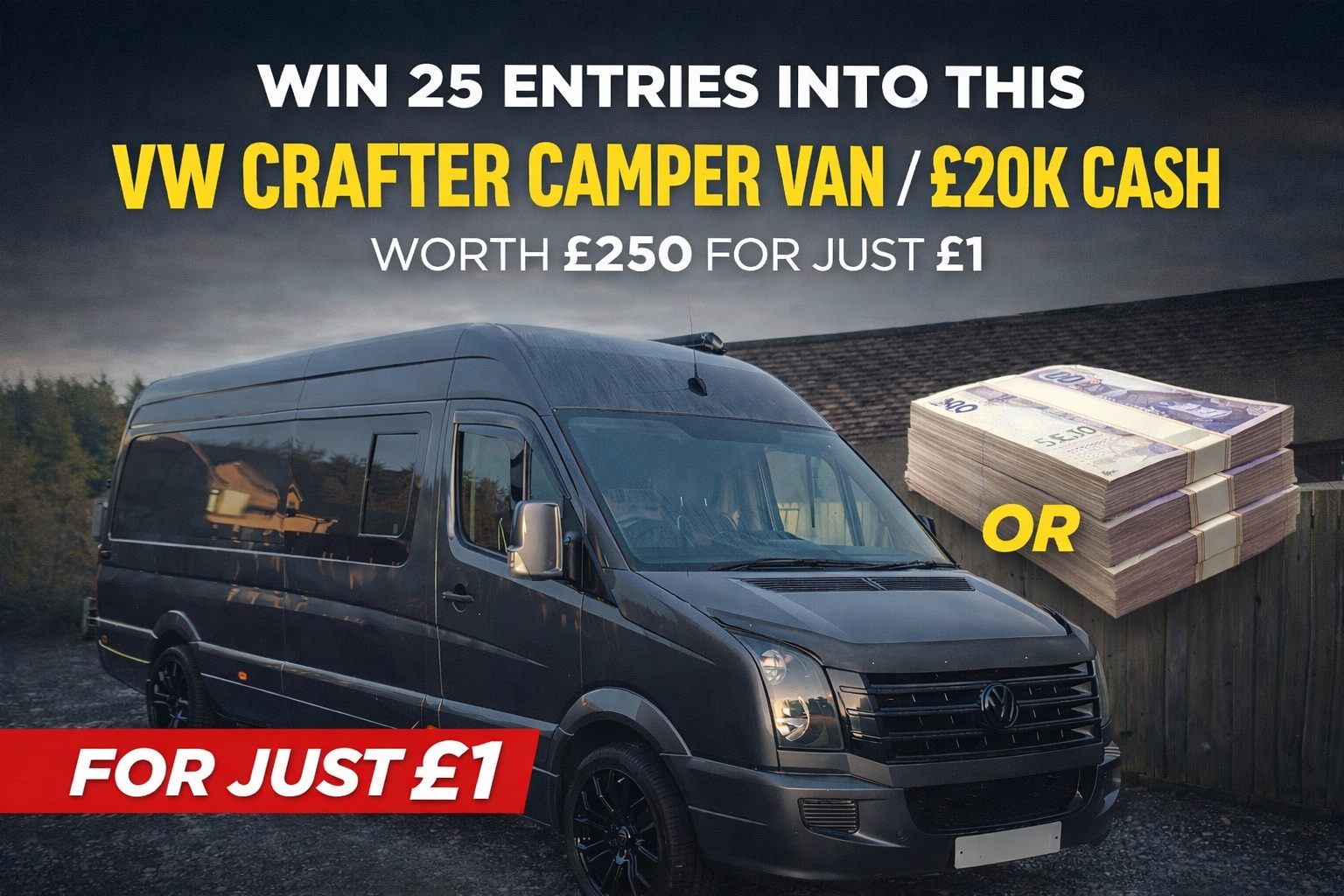 WIN 25 ENTRIES INTO THIS VW CRAFTER CAMPER COMP