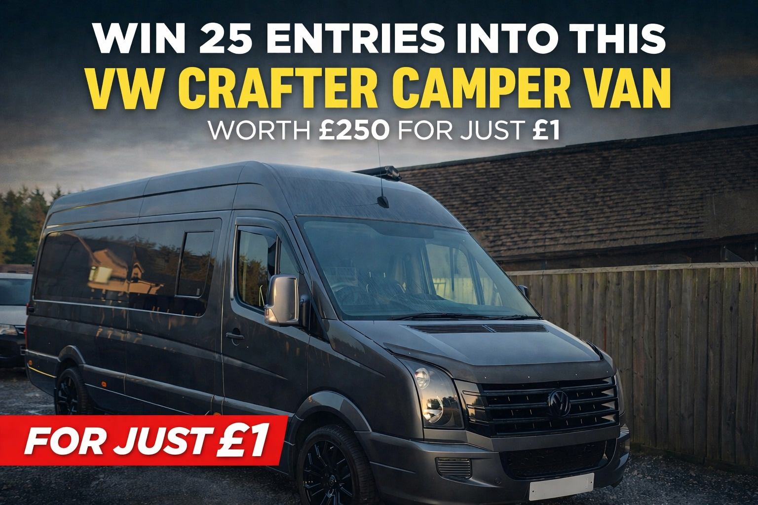 WIN 25 ENTRIES INTO THIS VW CRAFTER CAMPER COMP