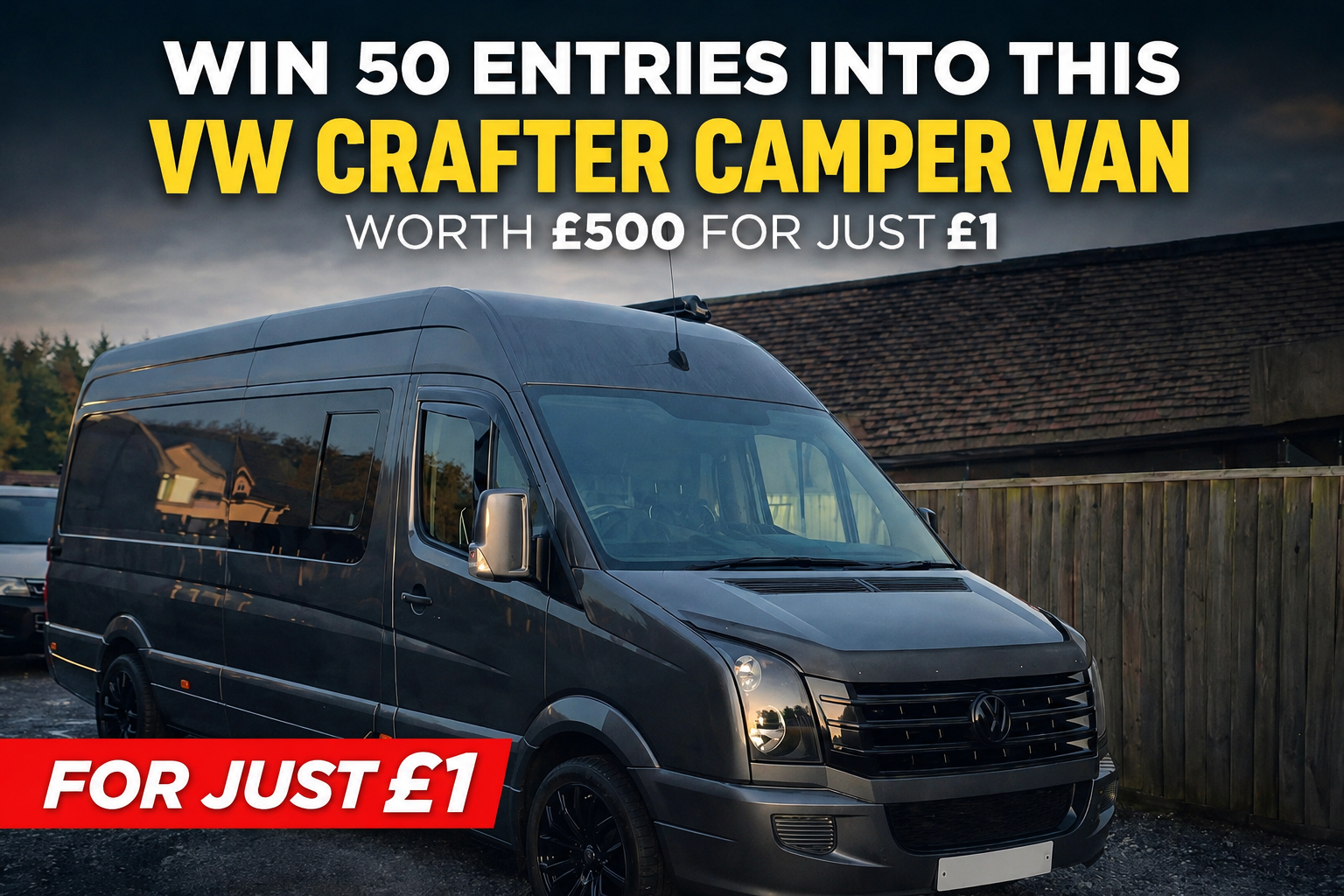 WIN 50 ENTRIES INTO THIS VW CRAFTER CAMPER COMP