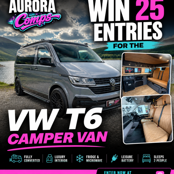 WIN 25 ENTRIES INTO THIS VW T6 CAMPER VAN