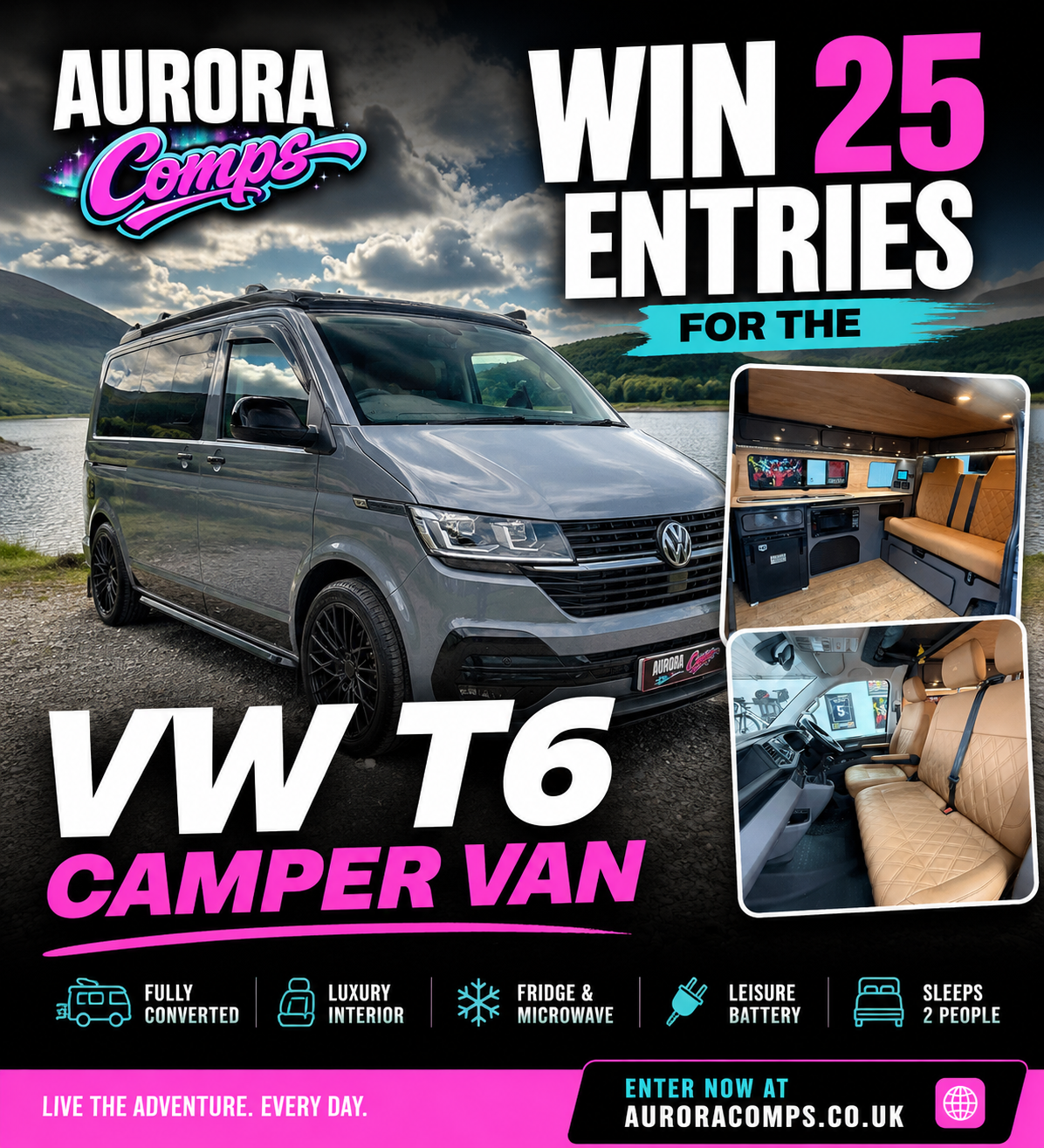 WIN 25 ENTRIES INTO THIS VW T6 CAMPER VAN